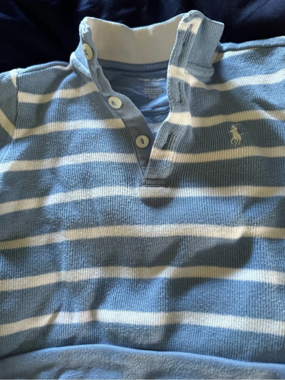 Ralph Lauren Baby Blue Striped Pullover & Knit Joggers Set
